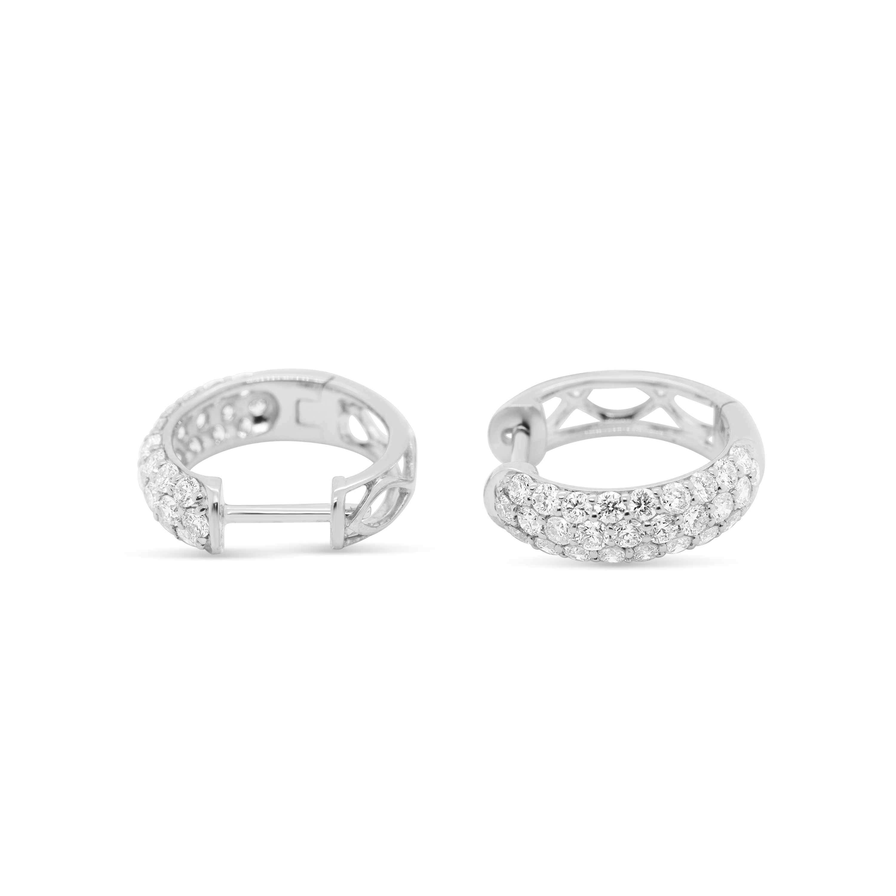 Diamond Hoop Earrings 0.95 ct. 14K White Gold